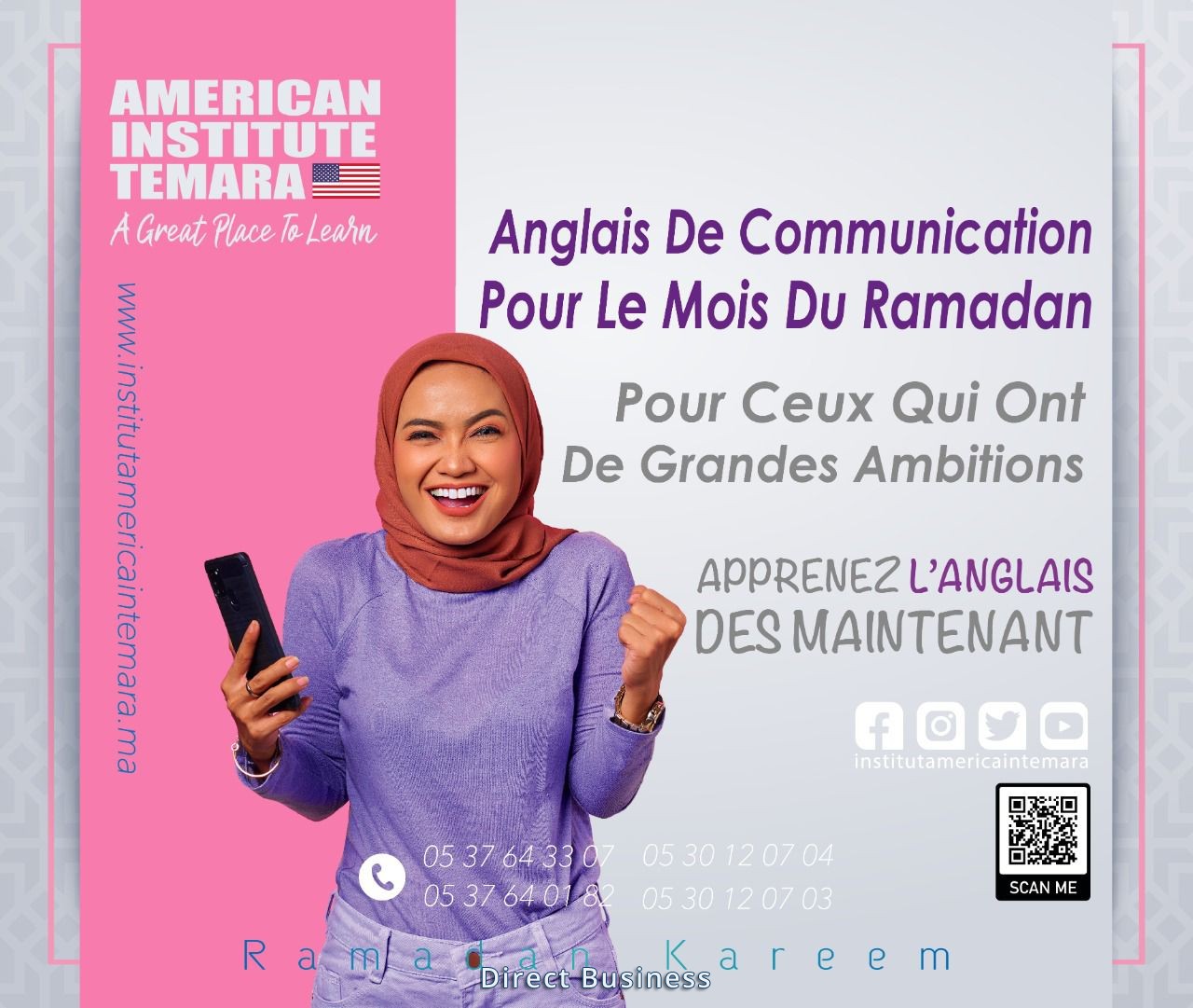 Session Spéciale Ramadan ! Profitez de 30 heures de cours accélérés - Institut Americain TEMARA